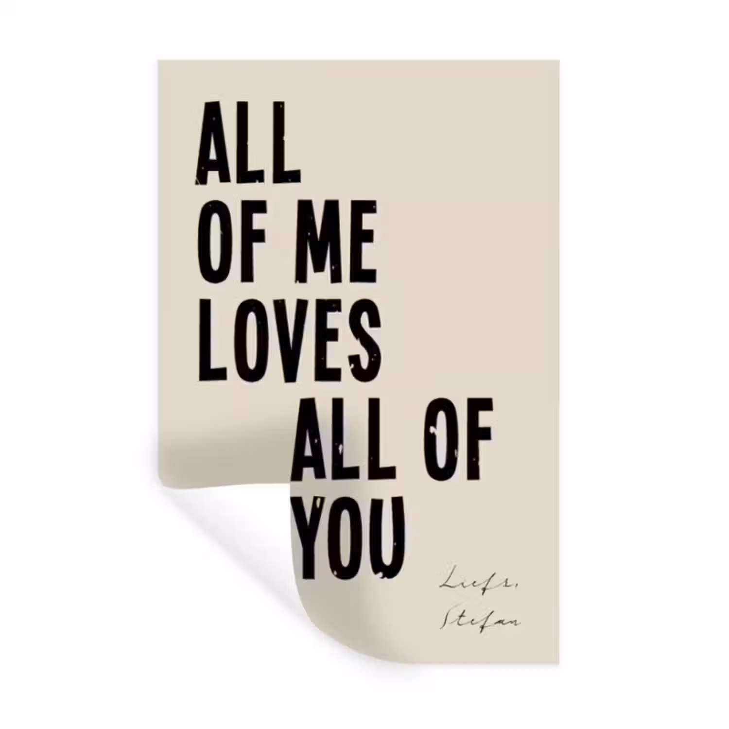 Gepersonaliseerde muursticker - All Of Me Loves All Of You