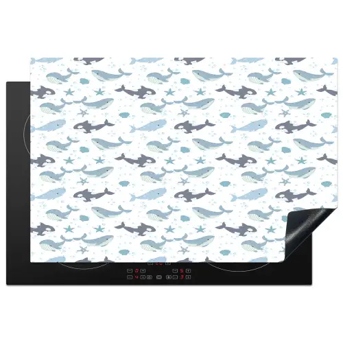 Oceaan - Walvis - Orka - Blauw Inductie beschermer vinyl 3mm klein 276 -3d