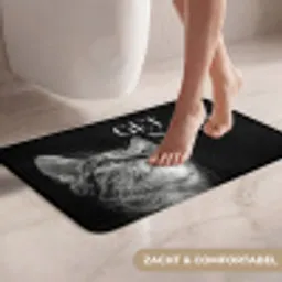 Kat - Dieren - quote - Get naked - Zwart WCmat klein -USP_ZachtNL