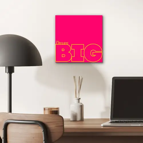 Minimalistisch - Roze - Dream big - Grafisch aluminium wit klein -sfeer5