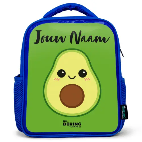 Kawai - Avocado - Groen Kinderrugzak - Blauw middel -3d