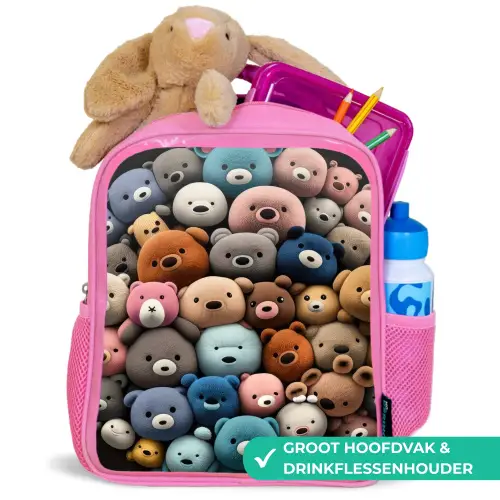 Berenfeestje Kinderrugzak - Roze middel -inhoud_NL