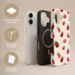 Framboos - Stippen - Rood Toughcase MagSafe Apple iPhone 17 klein 1017 -USP_Lagen_NL