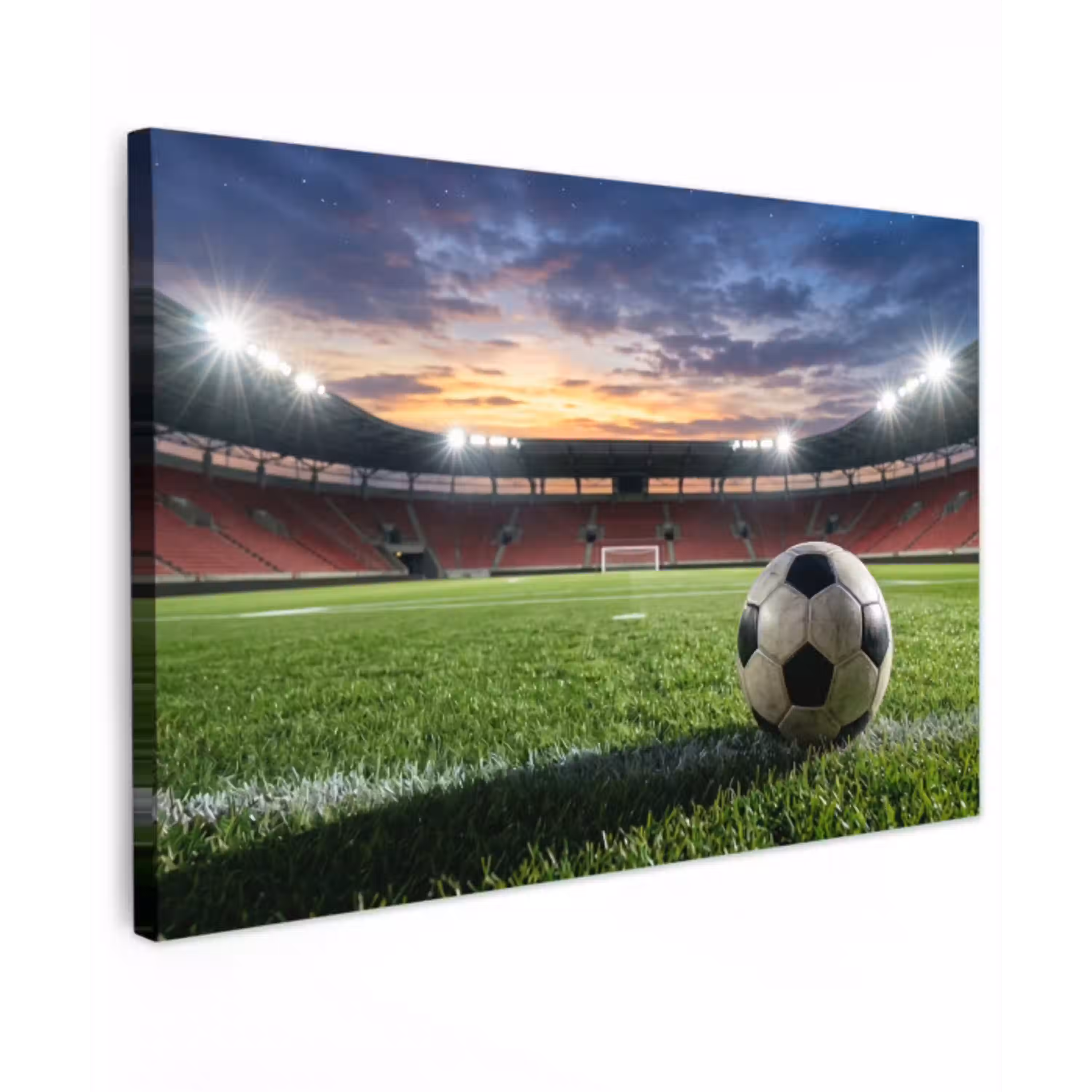 Voetbal - Stadion - Sport - Groen Tuinposter op houten frame 2 cm dik klein -3d