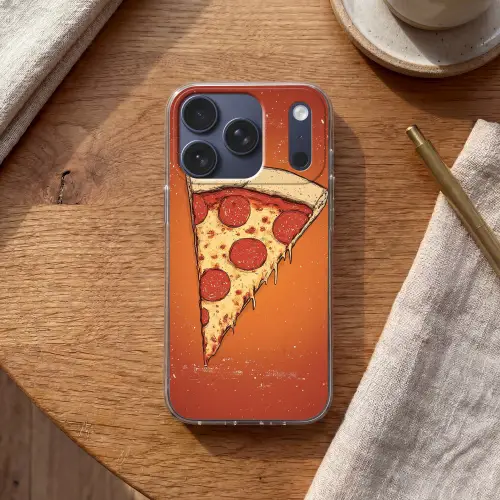 Pizza - Kaas - Rood - Pepperoni Telefoonhoesje iPhone 17 Pro klein -sfeer1