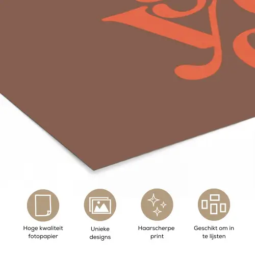 Yes girl you can - Oranje - Bruin poster papier klein -closeup_NL