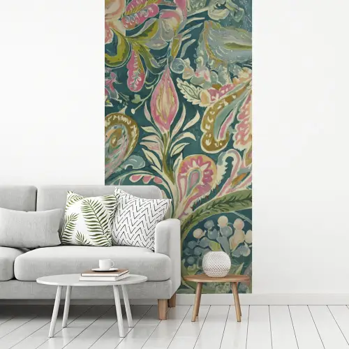 Patroon - Kleurrijk - Sierlijk - Groen fotobehang vinyl groot -woonkamer