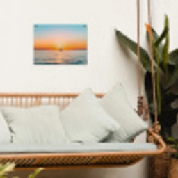 Zee - Zeilboot - Zonsondergang tuinposter los doek klein -sfeer7