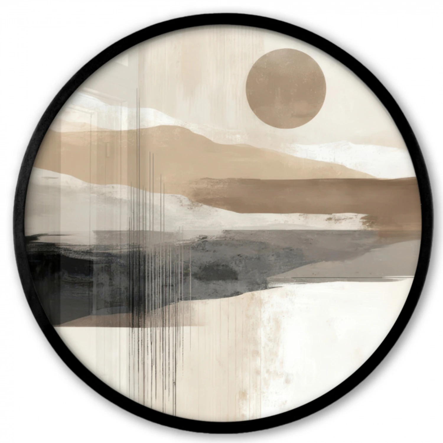 Minimalistisch - Landschap - Dimensie Fotolijst rond zonder passe partout klein -3d