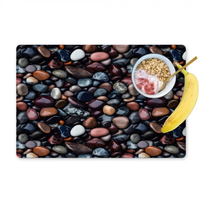 Donker - Kiezels - Glans Placemat vinyl groot 368 -zzzproduct_Kitchenyeah-website
