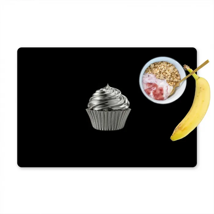 Cupcake - Luxueus - Zilver Placemat vinyl groot -zzzproduct_Kitchenyeah-website