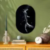 Koi - Vissen - Water - Zwart Wandcirkel Ovaal Forex klein -sfeer2