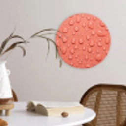Water - Druppels - Roze Wandcirkel kunststof plaat 5mm dik klein -sfeer4