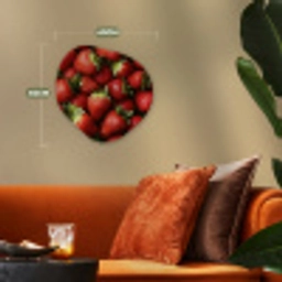 Aardbei - Fruit - Rood Wandcirkel Organisch Forex 3mm klein -sfeer3