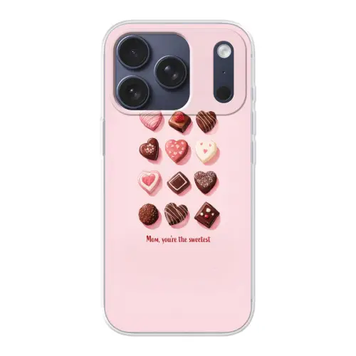 Chocolaatjes - Hartvormig - Liefste Telefoonhoesje iPhone 17 Pro klein -3d