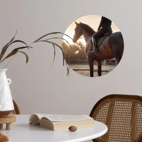 Harmonie - Ruiter - Zon Wandcirkel behangsticker klein -sfeer3
