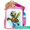 Schildpad - Water - Groen Kinderrugzak - Roze middel -inhoud_NL