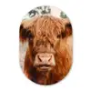 Koe- Schotse hooglander - Hoorns - Bruin - Landschap Wandcirkel Ovaal Forex klein -3d