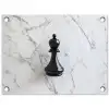 Schaakstuk - Loper - Zwart - Marmer tuinposter los doek klein -3d