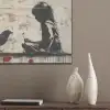 Street art - Meisje - Vogel - Graffiti - Banksy PET vilt klein -sfeer6_closeup