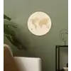 Wereldkaart - Realistisch - Beige Wandcirkel kunststof plaat 5mm dik klein -sfeer3