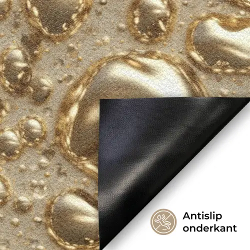 Druppels - Organisch - Goud Deurmat klein 898 -antislip_NL