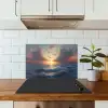 Meeuwen - Zonsondergang - Zee - Wolken keuken achterwand spatscherm klein -sfeer2