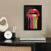 Lippen - Kleuren - Zwart fotolijst zwart zonder passe partout klein -sfeer1