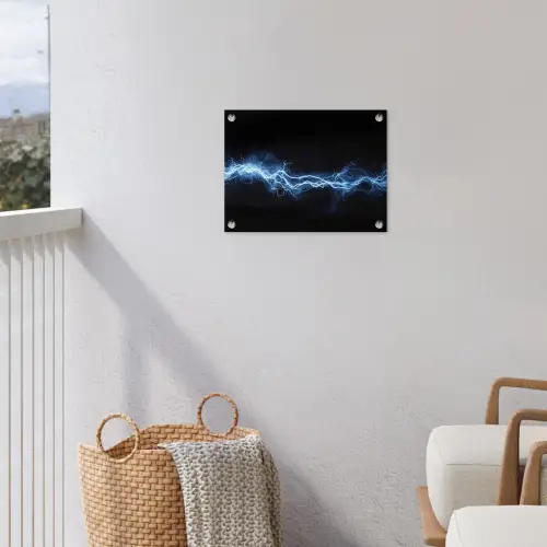 Gaming - Bliksemflits - Blauw - Energie tuinposter los doek klein -sfeer8