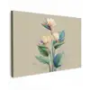 Paradijsvogelbloemen - Blauwgroene bladeren - Beige canvas 2cm klein -z3d