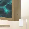 Turquoise - Bliksem  - Wolken Light Box met batterij (Wandlamp) middel 907 -USP_websiteoplaadbaarNL
