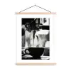 Coffee - Espresso - Koffiemachine - Kop textielposter latten blank klein -3d