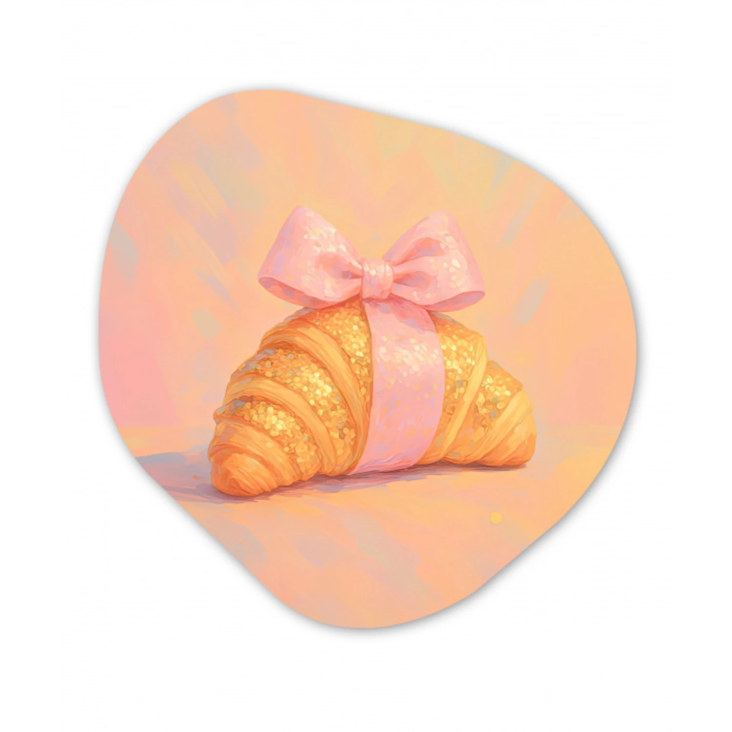 Croissant - Strik - Roze Wandcirkel Organisch Forex 3mm klein -3d