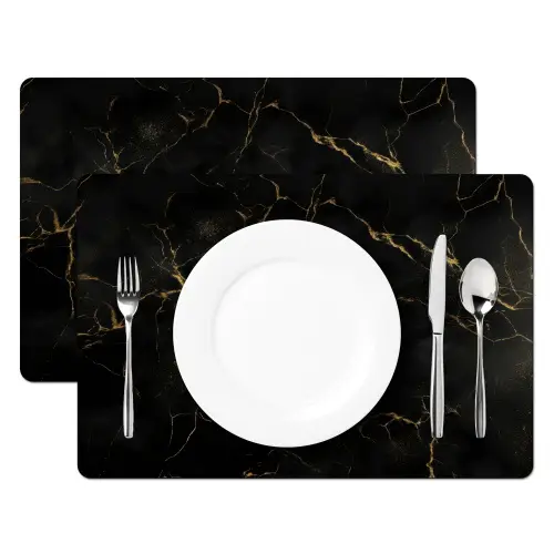 Zwart marmer - Gouden aders - Klassiek Placemat vinyl groot -zzsfeer2_Kitchenyeah-website