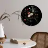 Bloemstuk - Vaas - Zwart Wandcirkel behangsticker klein -sfeer3