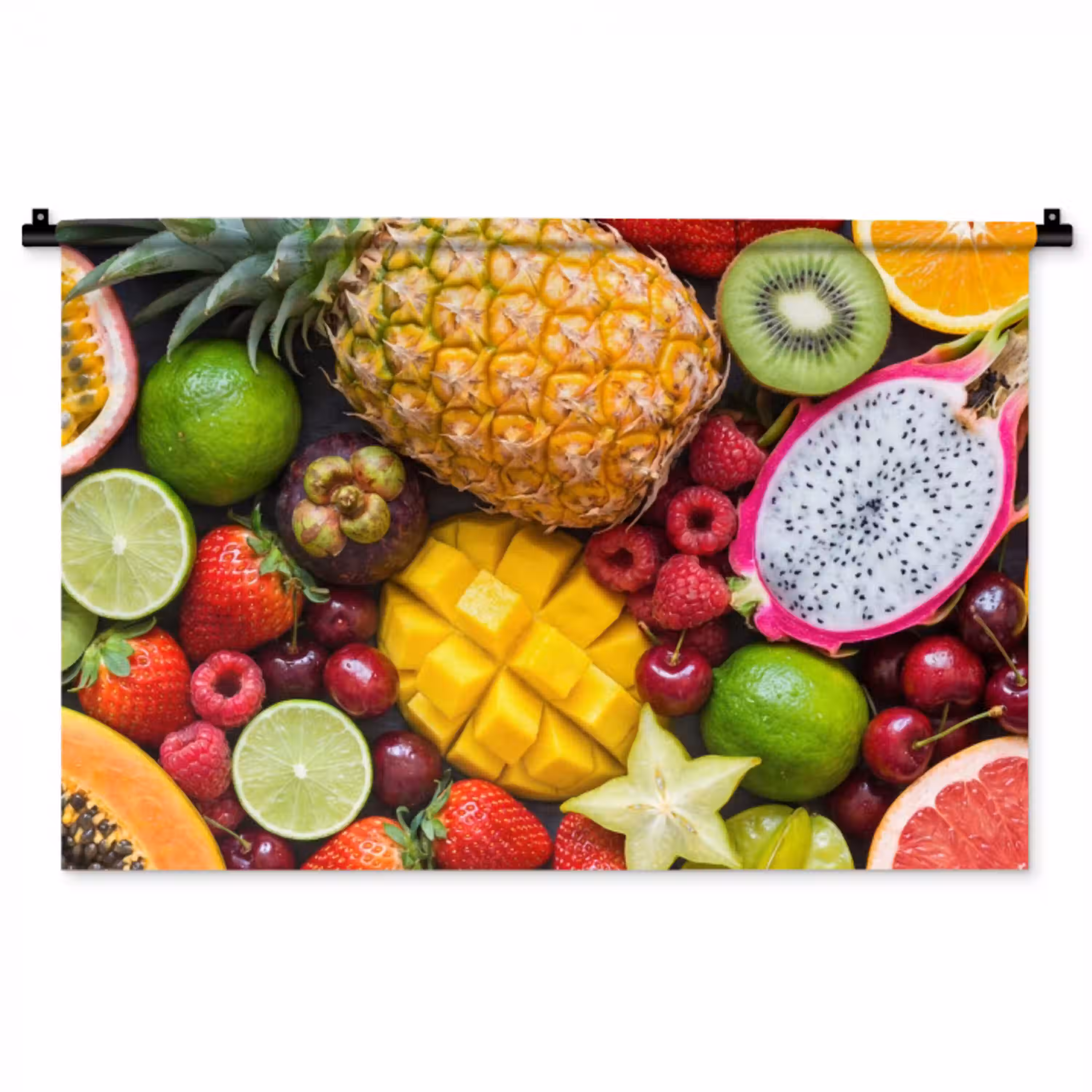 Fruit - Assortiment - Vers - Gezond - Kleurrijk Wandkleed katoen middel -zz3d