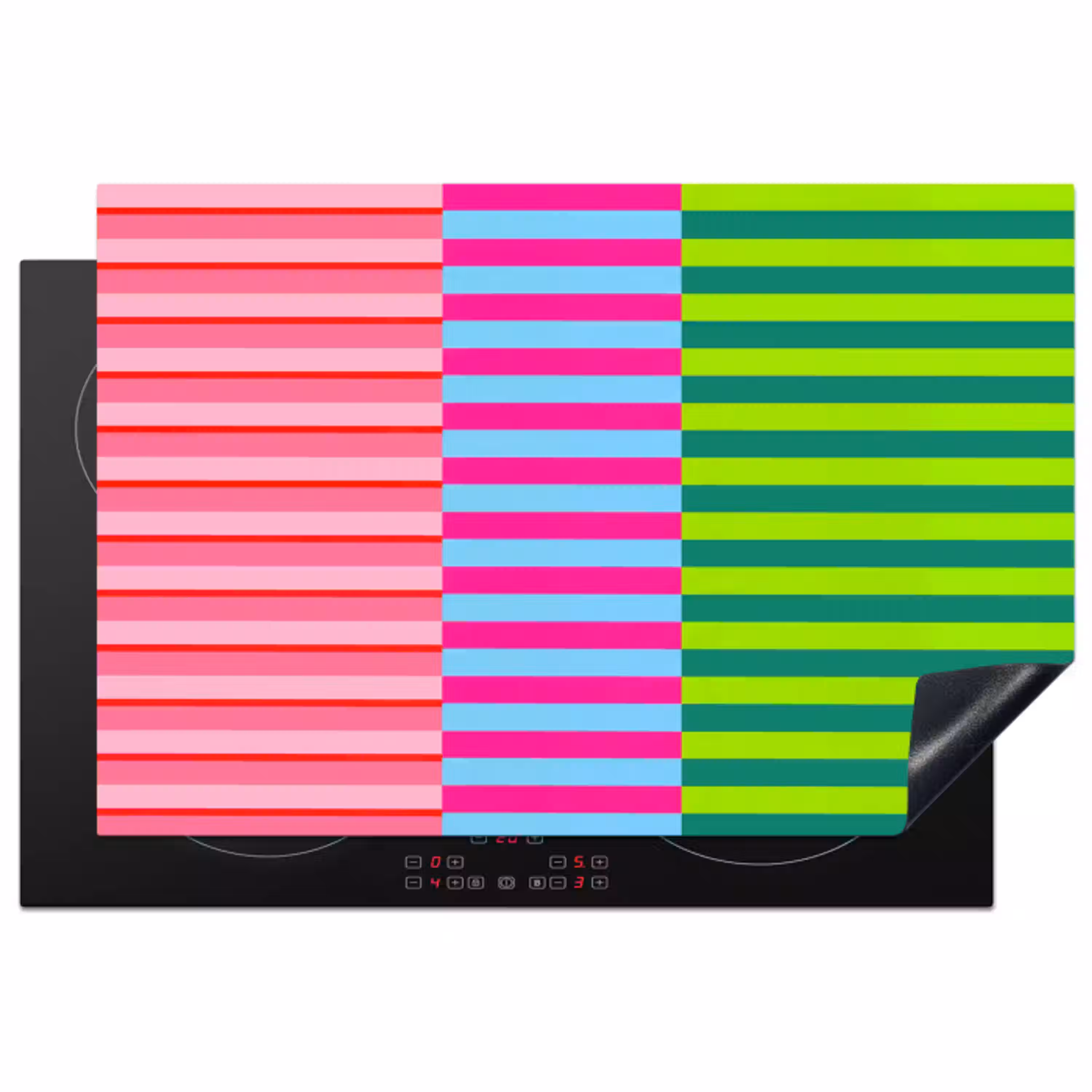 Patroon - Strepen - Modern - Abstract - Kleurrijk Inductie beschermer vinyl 3mm klein -3d