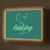 c'est la fucking vie - Groen - Handgeschreven Light Box met batterij (Wandlamp) middel -z3d_website