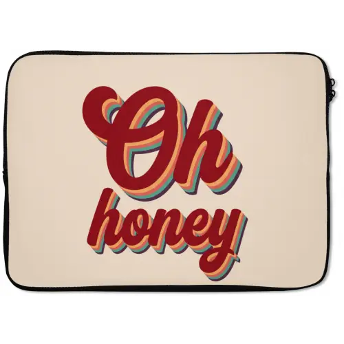 Oh honey - Rood - Schaduw laptophoes neopreen klein -zkaufland3dotto