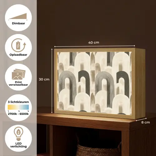 Abstract - Patroon - Bogen Light Box met batterij (Wandlamp) middel 907 -USP_websiteoverzichtNL