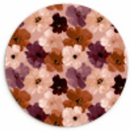 Bloemen - Abstract - Aardetinten Wandcirkel kunststof plaat 5mm dik klein 188 -3d