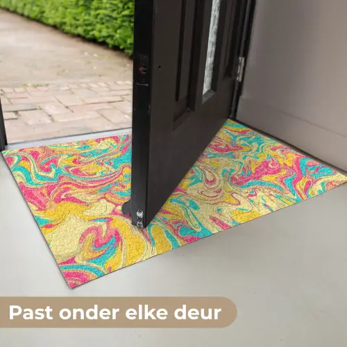 Geel - Roze - Blauw - Retro Deurmat klein -USP_NL
