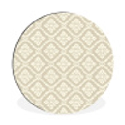 Floraal - Ornament - Beige Wandcirkel aluminium klein 190 -3d
