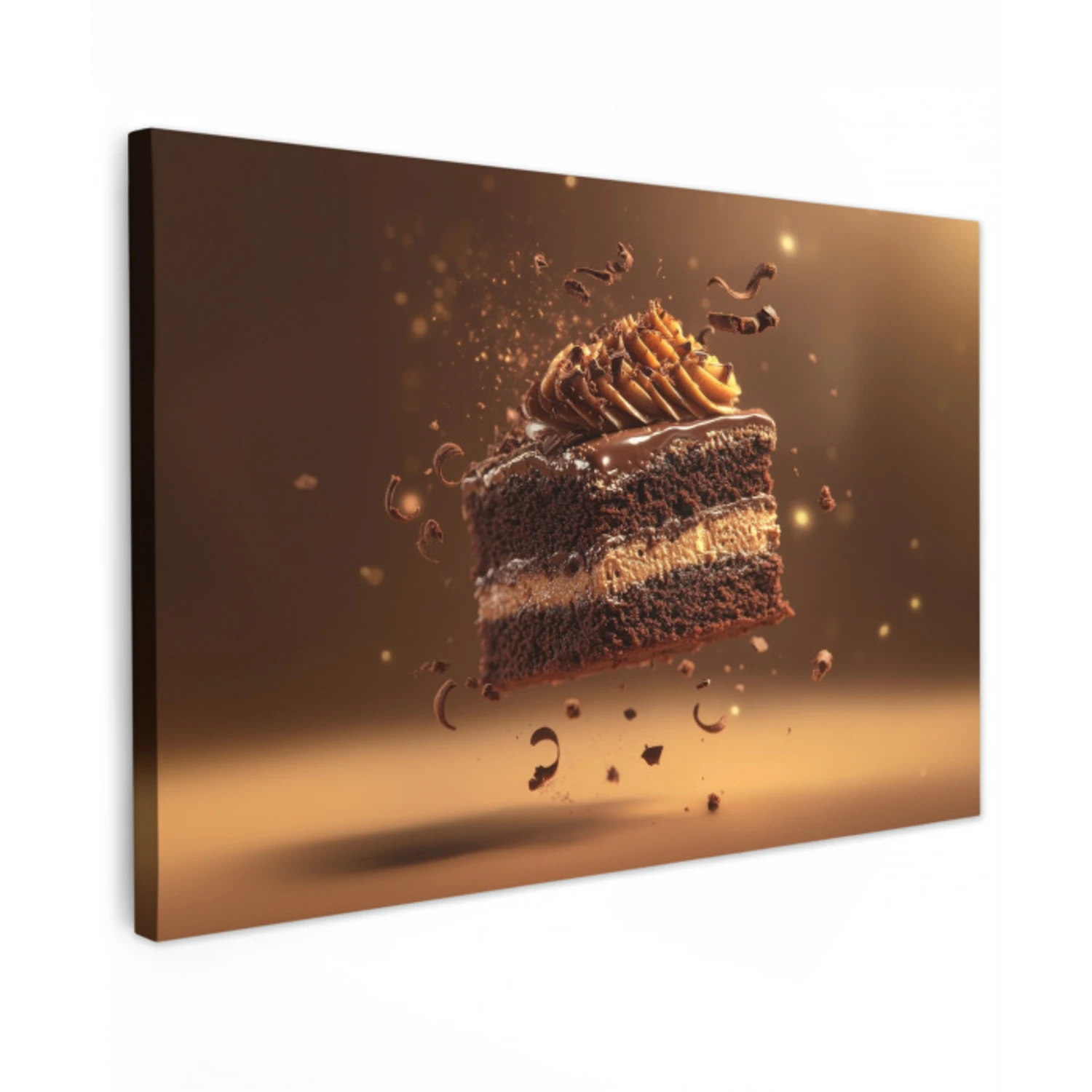Taart - Chocolade - Eten - Brownie Tuinposter op houten frame 2 cm dik klein -3d
