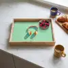 Koptelefoon - Oranje - Snoer - Minimalistisch Dienblad Rechthoek middel -sfeer2
