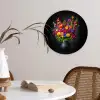 Felgekleurd - Bloemen - Vaas Wandcirkel kunststof plaat 5mm dik klein -sfeer4