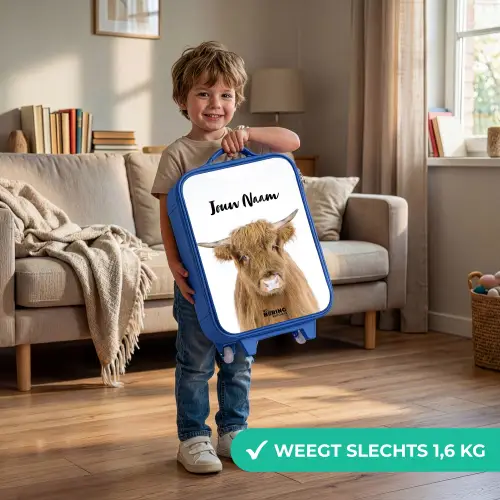 Halbe Hooglander Kinderkoffer - Blauw klein -sfeer2_NL