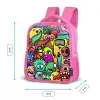 Expressief en druk patroon met monsters Kinderrugzak - Roze middel -productfoto_formaten