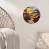 Mozaïek - Zon - Landschap - Dorp Wandcirkel plexiglas klein -sfeer5