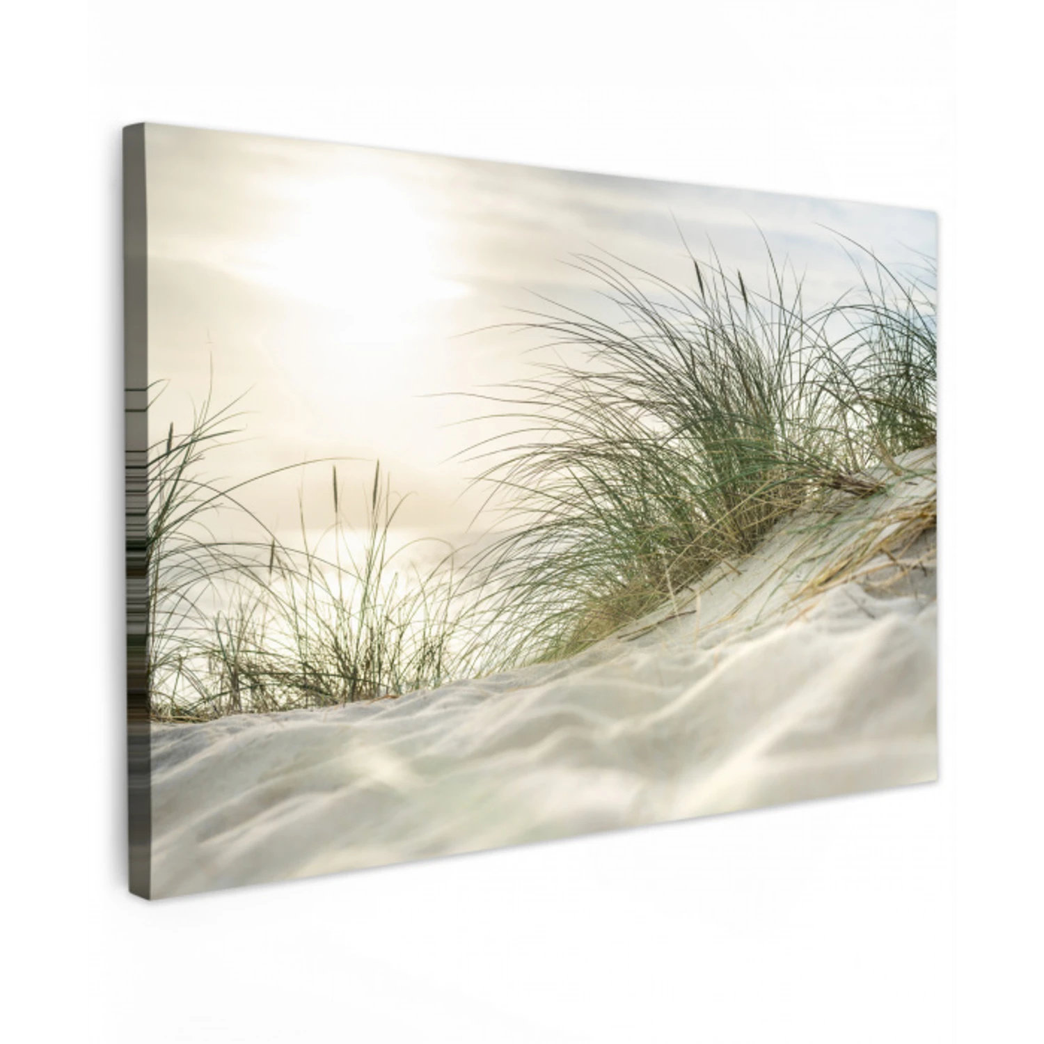Duinen met helmgras onder de zon van het Duitse nationaal Park Schleswig-Holsteinisches Wattenmeer canvas 2cm klein -z3d